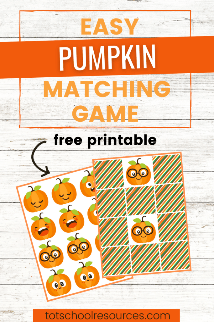 pumpkin matching game on white table