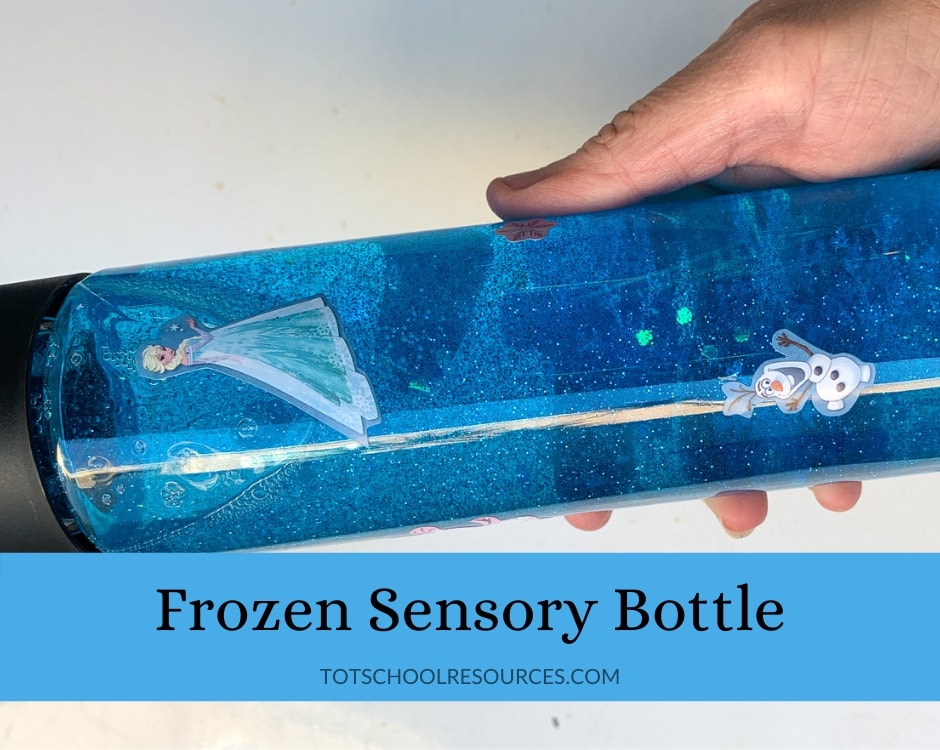 Frozen themed sensory bottle {for toddlers}