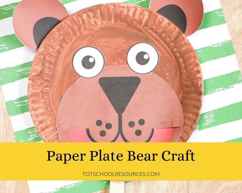 Brown Bear Paper Plate Craft Printable Template Totschoolresources