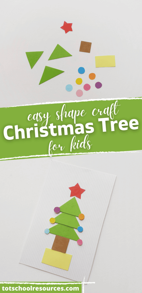 christmas tree shaped craft on white paper