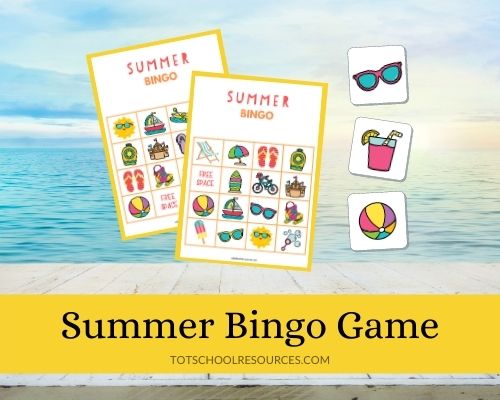 Summer Bingo Game for kids {free printable cards)