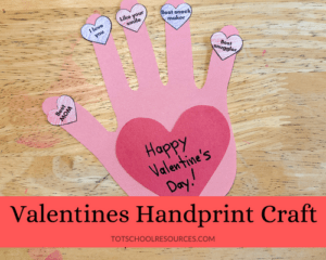 toddler valentines handprint craft