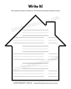 I Know My Address {FREE Printable} - totschoolresources.com