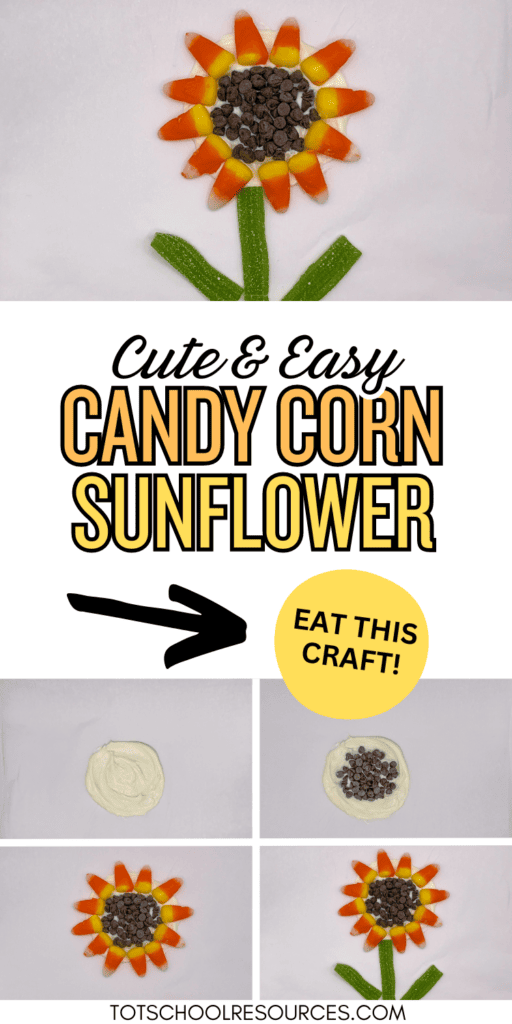 process images of candy corn sunflower craft