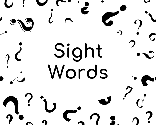 "sight words" surrounded by question marks