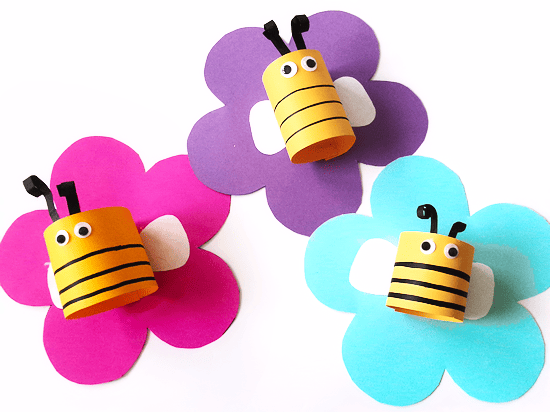 paper loop bee on flower
