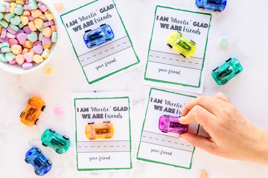 race cars with printable valentines