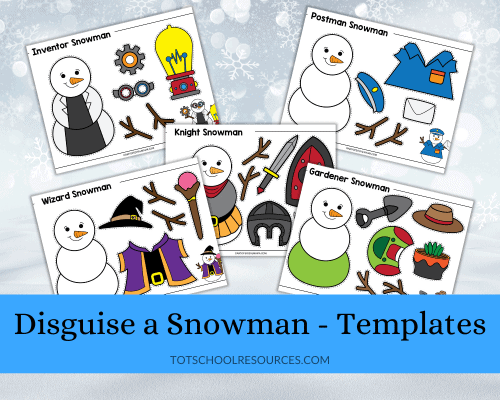 Cute Disguise a Snowman Craft {Free Printable Templates}