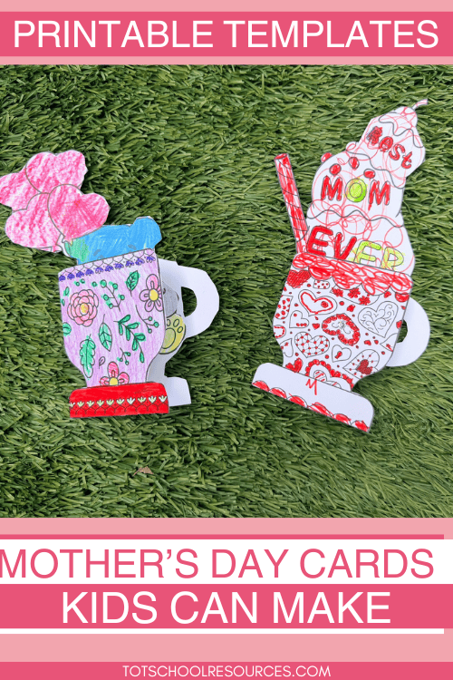 homemade Mother's Day cards on grass